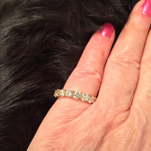 Eternity Ring 18kt GP(?) wWhite Crystals 5.2 - Picture 6 of 8